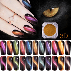 15 Colours 3D Cat Eye Chameleon Magic Mirror Effect Pearl Pigment Nail Art Glitter For Nail Decoration