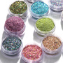 Wholesale Shiny color Extra fine Holographic Glitter Powder PET powder for nail polish eye shadow Arts