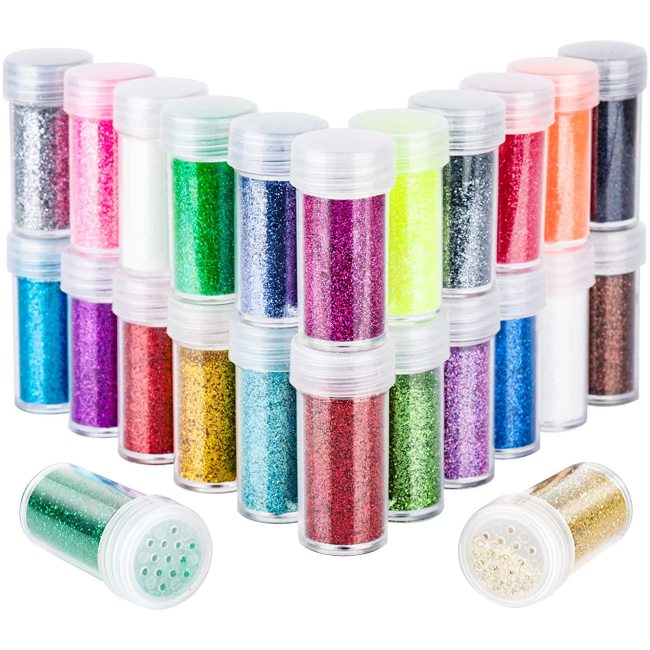 24 Colors Body Glitter free sample Extra Fine Glitter powder Festival Glitter PET powder for Resin Cosmetic Nail Crafts Slime