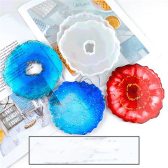 DIY silicone coaster mold resin crafts mold wave shaped geode coaster silicone mold for epoxy resin craft DIY
