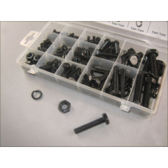 240pc stainless steel hardware kit black USS bolts and nuts assortment kit set