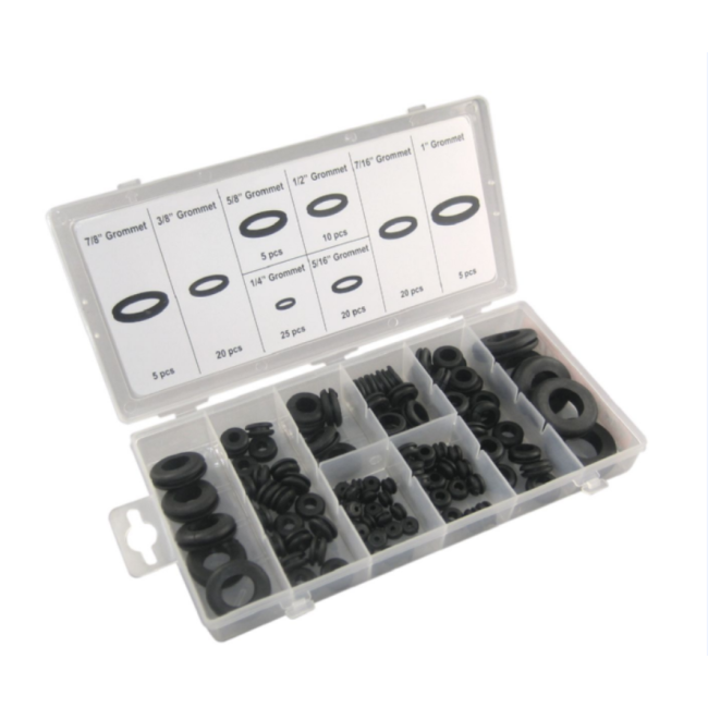 Hardware Kit 180PC Car Assorted Black Rubber Cable Grommet Waterproof