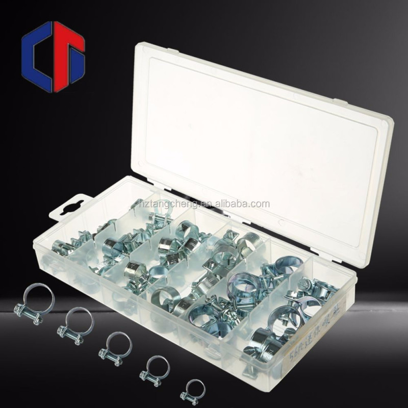 Hot Sale Carbon Steel  56PC Mini Fuel Injection Hose Clamp Assortment