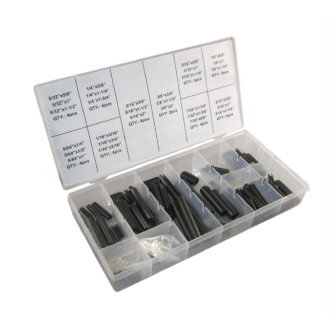 TC-1018 120pc Metric Cylindrical Roll Slotted spring Pin Assortment