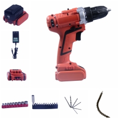 36PC 12V Dual Speed Lithium Cordless Drill Set With a Flexible Bit and Drill Bit Kit
