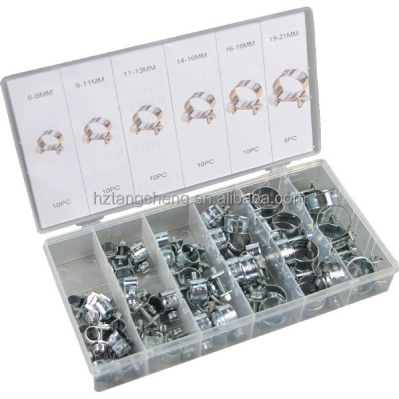Hot Sale Carbon Steel  56PC Mini Fuel Injection Hose Clamp Assortment