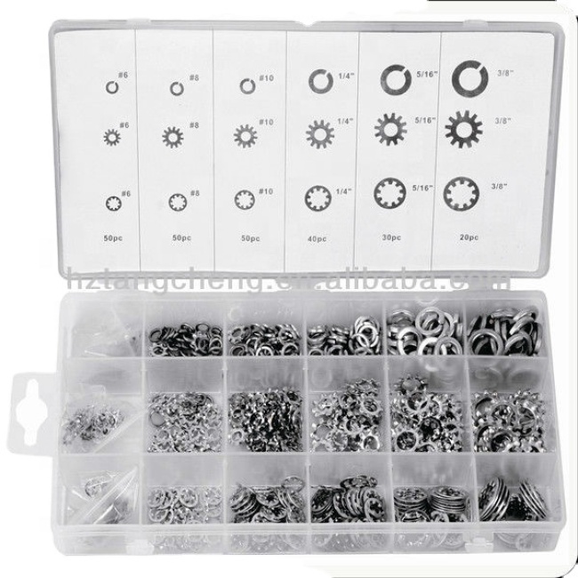 Stainless Steel Lock and Flat Washer Assortment Spring Lock and Flat Design