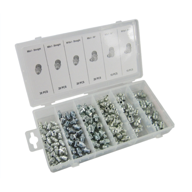 110PC Automobile Parts Carbon Steel Metric Grease fitting kit Zerk With A Low Price