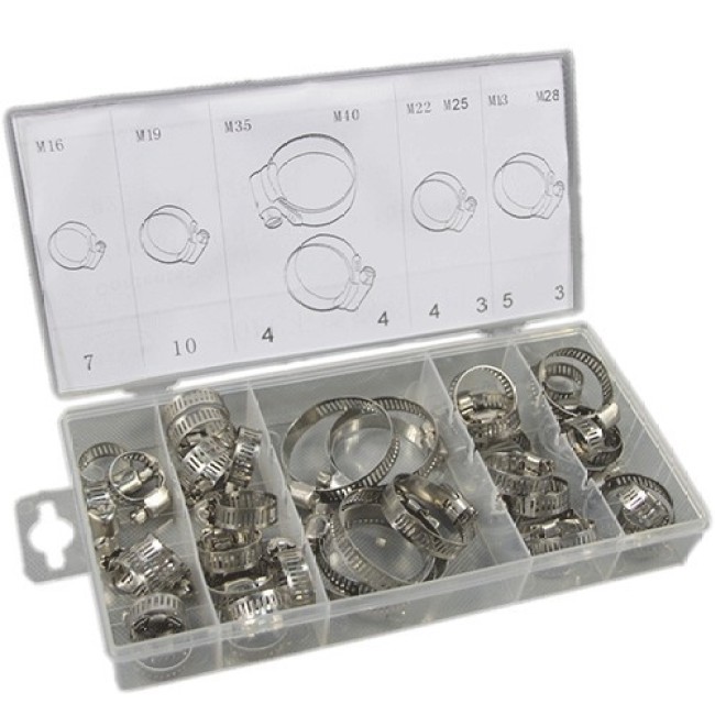 TC-3091 40pcs  High-quality customized Automotive stainless steel hose clamp Kit china supplier