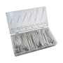 TC-3043 144 pc tool stainless steel pin hinge assortment cotter pin assortment kit box