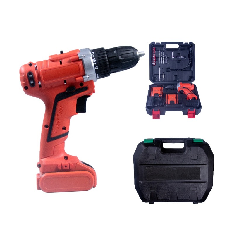 36PC 16V Dual Speed Lithium Cordless Drill Set With a Flexible Bit and Drill Bit Kit