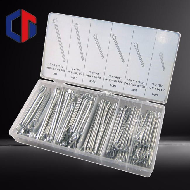 TC-3043 144PC Very excellent quality  pin hinge Assortment Kit Box steel cotter pin assortment kit box