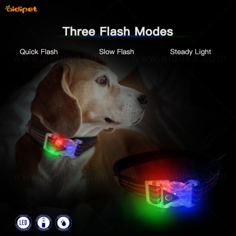 Diseño al por mayor USB Puppy Belt Recargable Usb Light Up Led Collar de perro listo para enviar