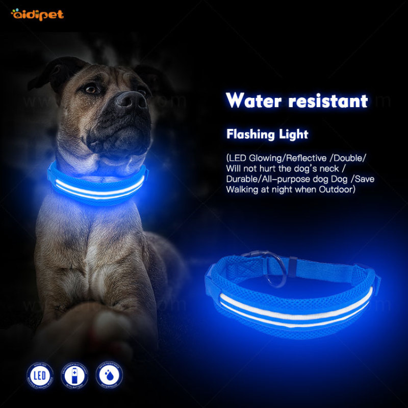 Mascota impermeable USB recargable LED perro Collar noche seguridad intermitente suministros para mascotas perro Accessori