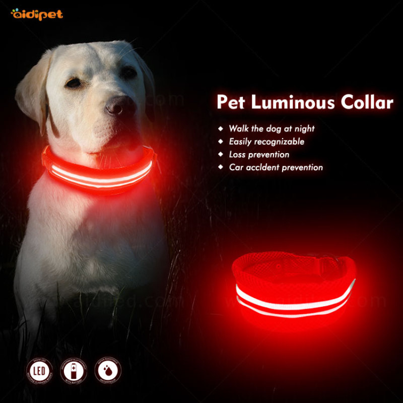 Mascota impermeable USB recargable LED perro Collar noche seguridad intermitente suministros para mascotas perro Accessori
