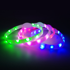 Lampe LED étanche rechargeable USB pour collier de chien en collier ECO-Silicone foncé pour chiens