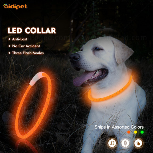 Светодиодный ошейник для собак Регулируемый ошейник Оптовая USB-перезаряжаемый светодиодный ошейник C2 для собак