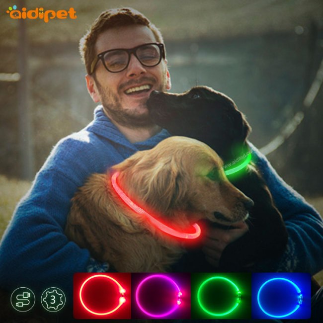 2021 collier de chien LED collier de sécurité rechargeable USB lumière élégant Amazon TPU collier de chien lumineux