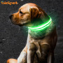 Collar De Perro Led Nylon Dog Collars Light Up Outdoor USB Recargable Seguridad en Dark Pet Collar con Led