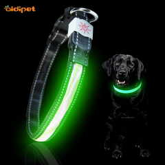Wellenmuster Led Haustier Hund Katzenhalsband Licht Wiederaufladbare Nylon Hundehalsband Leine 2021 Style