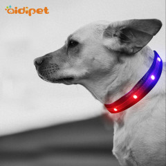Laisse de collier de chien de lueur de lumière colorée LED collier de collier de chien lumineux incroyable rechargeable