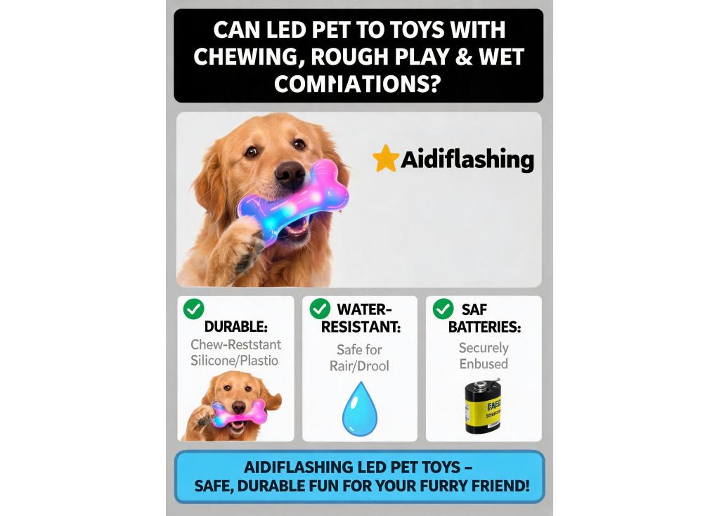 Can LED pet toys withstand chewing and rough play in wet conditions?