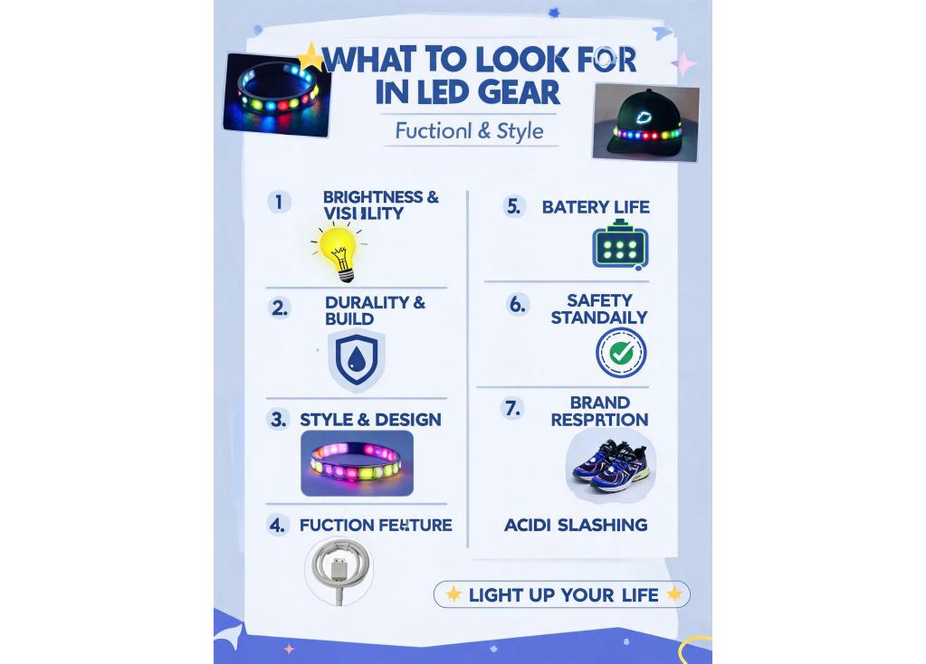 What should I look for in LED gear that's both functional and stylish?