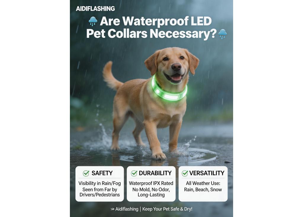 Are waterproof LED pet collars necessary for rainy or wet conditions?