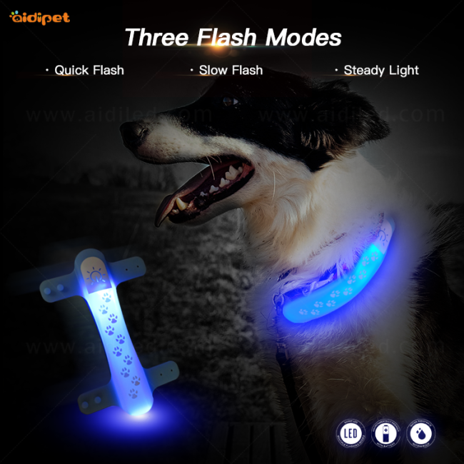 2020 nouvelle tendance Led accessoire pour chien éclairer collier de chien couverture Silicone étanche accessoires pour animaux de compagnie lumière