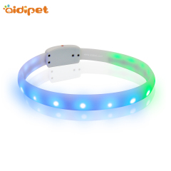 Cool Light UP RGB LED Multi-color Light Pet Collar Custom Size Flashing Glowing In Dark C6