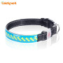 PU Leather Dog Collar with Led Light up Rechargeable Three Flashing Modes Illuminated Dog Collar