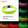 RGB Led Dog Collar Multicolor Led Light Rechargeable Luminous Glowing in Dark Pet Dog Collar