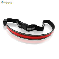 LED Light up Flashing Waterproof Running Belt USB Rechargeable Sport Waist Bag with Zipper