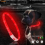Rechargeable USB Dog Collar Water Resistant Flashing Light Silicone Dog Collar and Leash Set