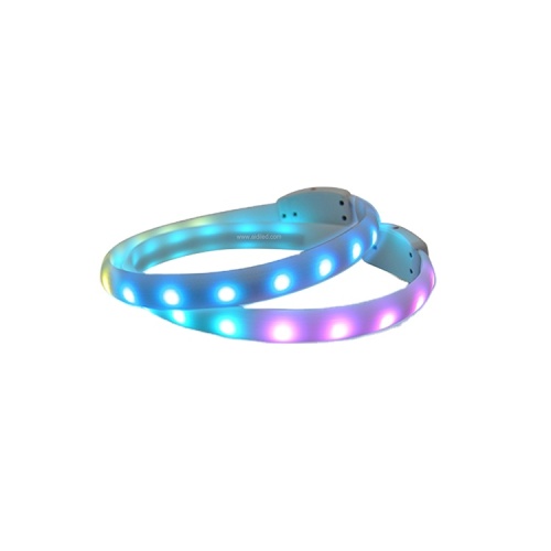 Soft Silicone Rain bow Color Led High Quality Light Pet Dog Collars Waterproof RGB LED Dog Pet Collars