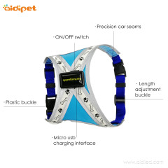 Wholesale Pet Night Safety Vest LED Dog Harness Wholesale USB Rechargeable Dog Harness Vest