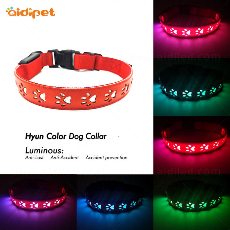 RGB Led Dog Collar Multicolor Led Light Rechargeable Luminous Glowing in Dark Pet Dog Collar