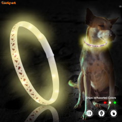 USB Rechargeable with Water Resistant Flashing Light Collar Pet App Controlled Scrolling aidiflashing