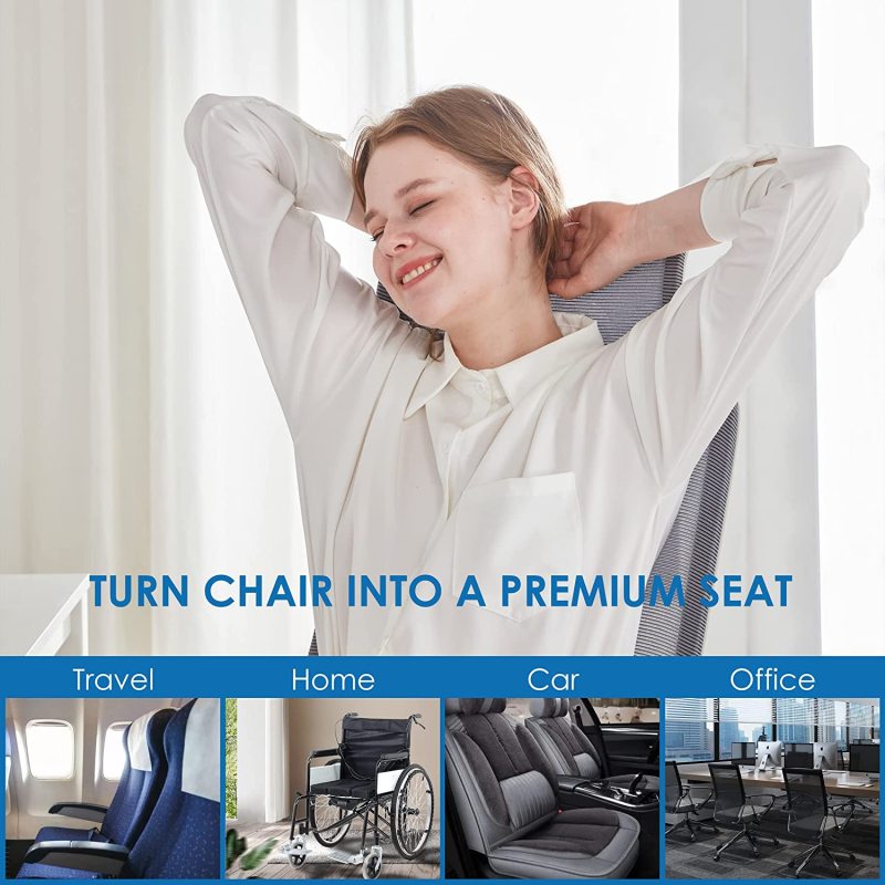 Gel Seat Cushion Non-Slip Ergonomic Gel & Memory Foam Coccyx,Tailbone,Sciatica