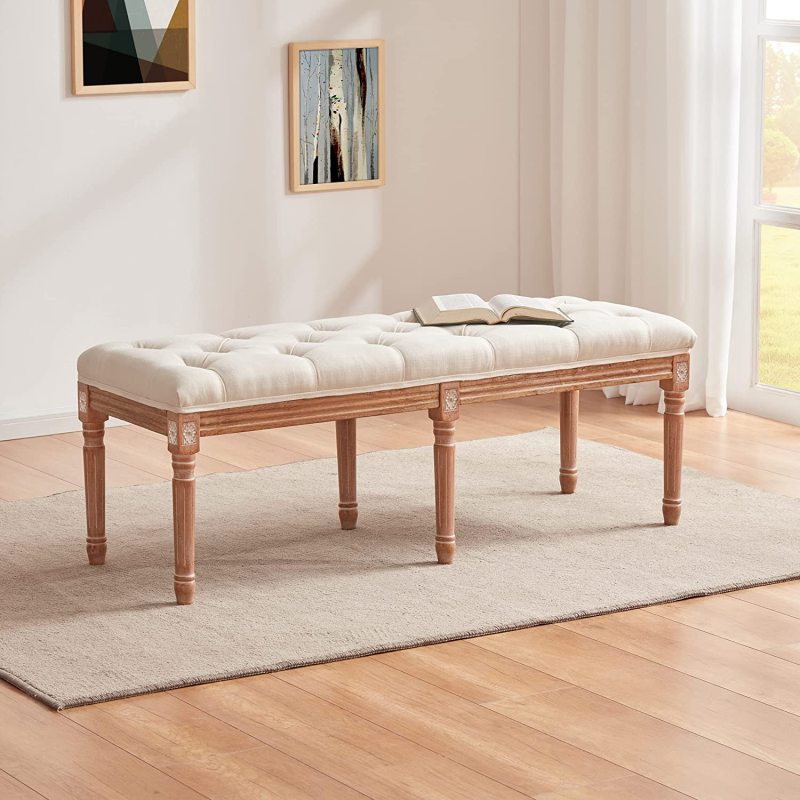 Extra long tufted shop bench