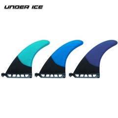 Multi-color single center surfboard fins with carbon honeycomb fin professional
