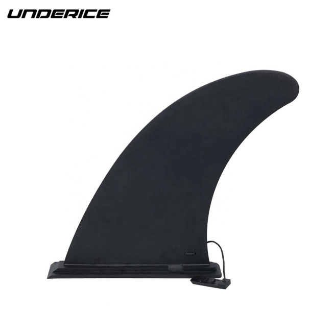 Full black color without fins base, 9'' big snap-in center fin for sup isup boards