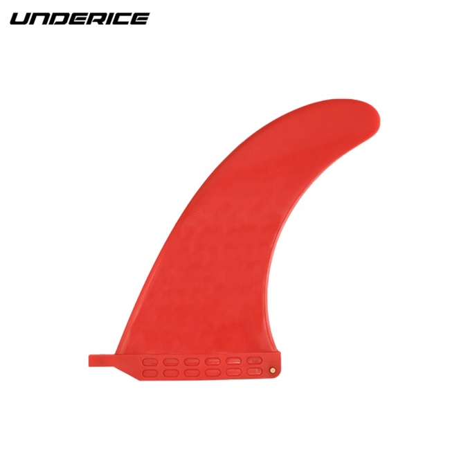 PA6+30%Fiber glass Red color 9 inch surf sup fins with screw big center fin for isup board, paddle boards