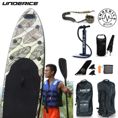 10'6''x32''x6''/ 320x81x15cm Indian leaf design Inflatable Paddle Board ISUP paddling board for floating race and fishing