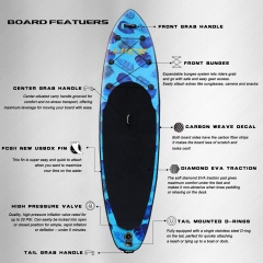 UICE Standard Series 11'x33''x6''/335x83x15cm SUP Paddle Board Ocean Blue Stand Up Inflatable Paddle Board