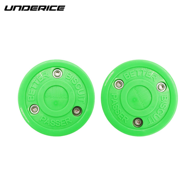 UICE High Quality Green Ice Hockey Puck  Plastic Biscuit Roller Hockey Training Puck