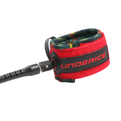 UNDERICE Red 7MM 10FT  Coild Paddle board Leash Leg Rope For SUP Safe Surfing