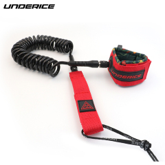 UNDERICE Red 7MM 10FT  Coild Paddle board Leash Leg Rope For SUP Safe Surfing