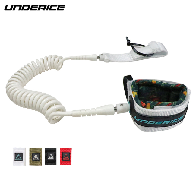 UNDERICE White 7MM 10FT  Stand Up Paddle Board Coild Leash Durable Water Sport
