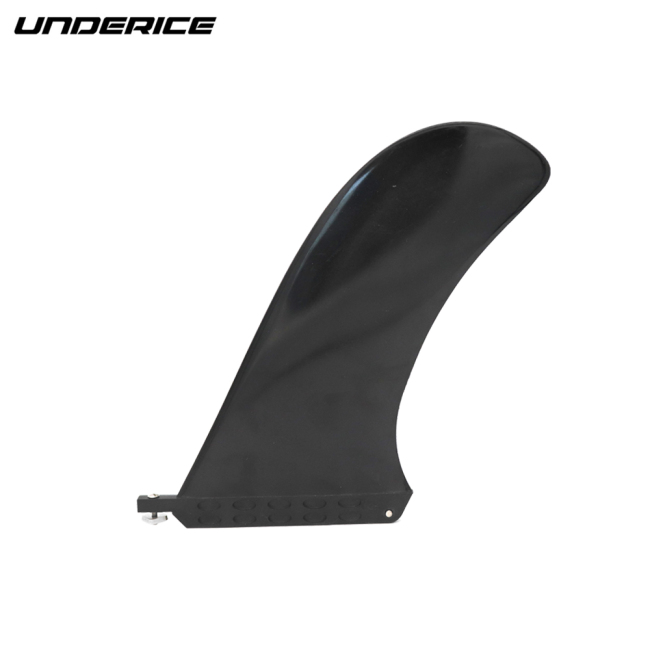 Plastic touring fins 9'' 10'' big center single fin black color us box with screw no logo for longboard surfing